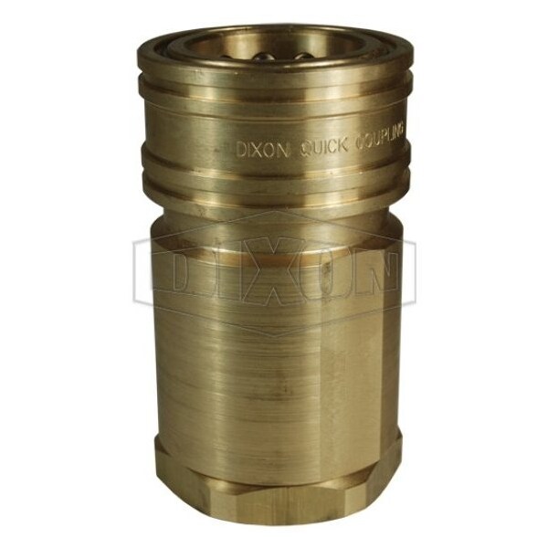 DQC H Industrial Interchange High Volume Female Coupler, 1-1/4-11-1/2 Nominal, Female NPTF, Brass